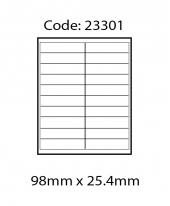 ABBA 23301 Laser Label [98mm x 25.4mm]